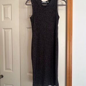 Athleta Charcoal Ribbed Midi Dress